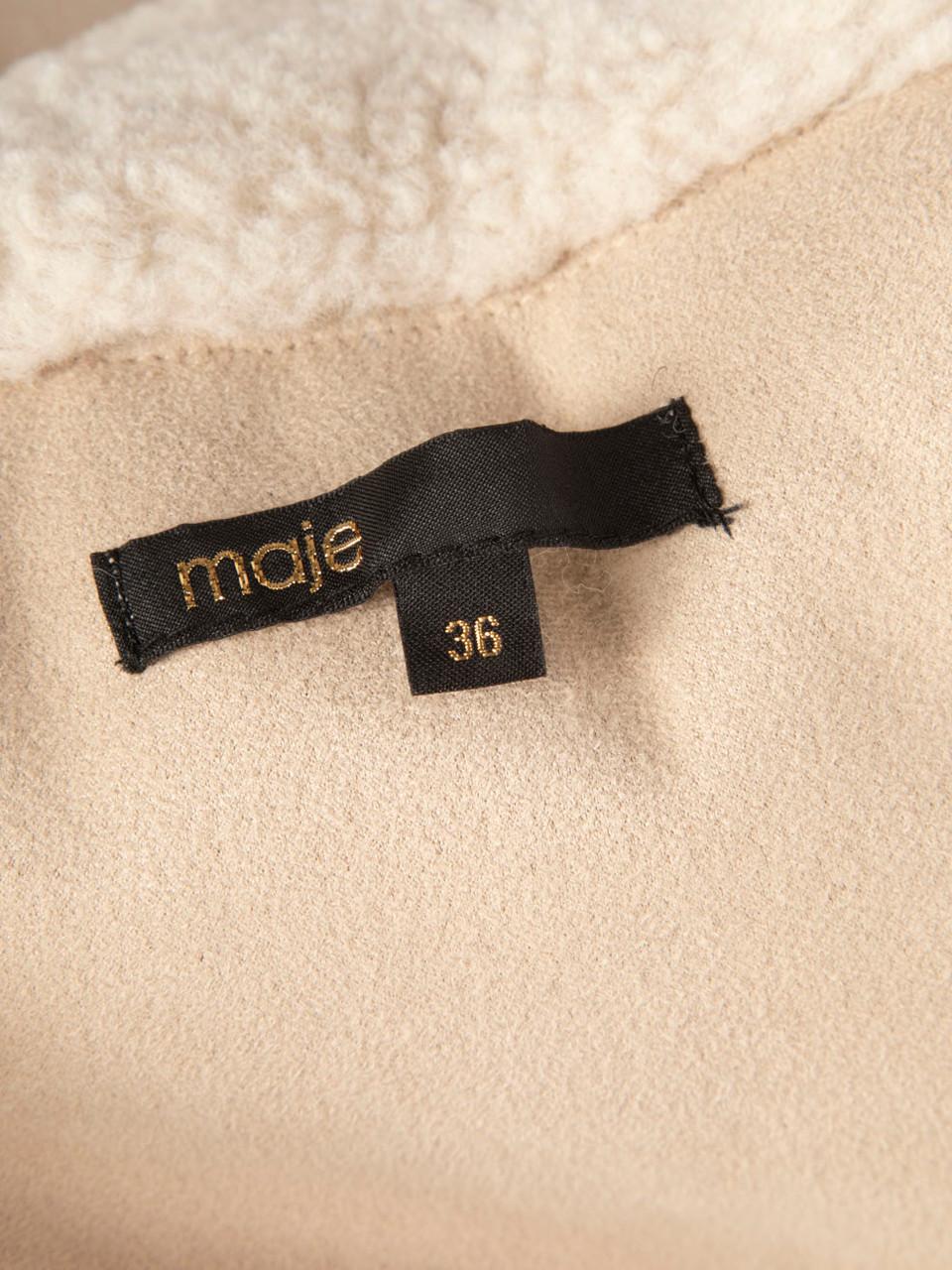 Maje Ecru Teddy Oversized Jacket Size S For Sale 3