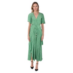 Maje Grün Ausgeschnittenes Asymmetrisches Kleid mit Gürtel Größe S