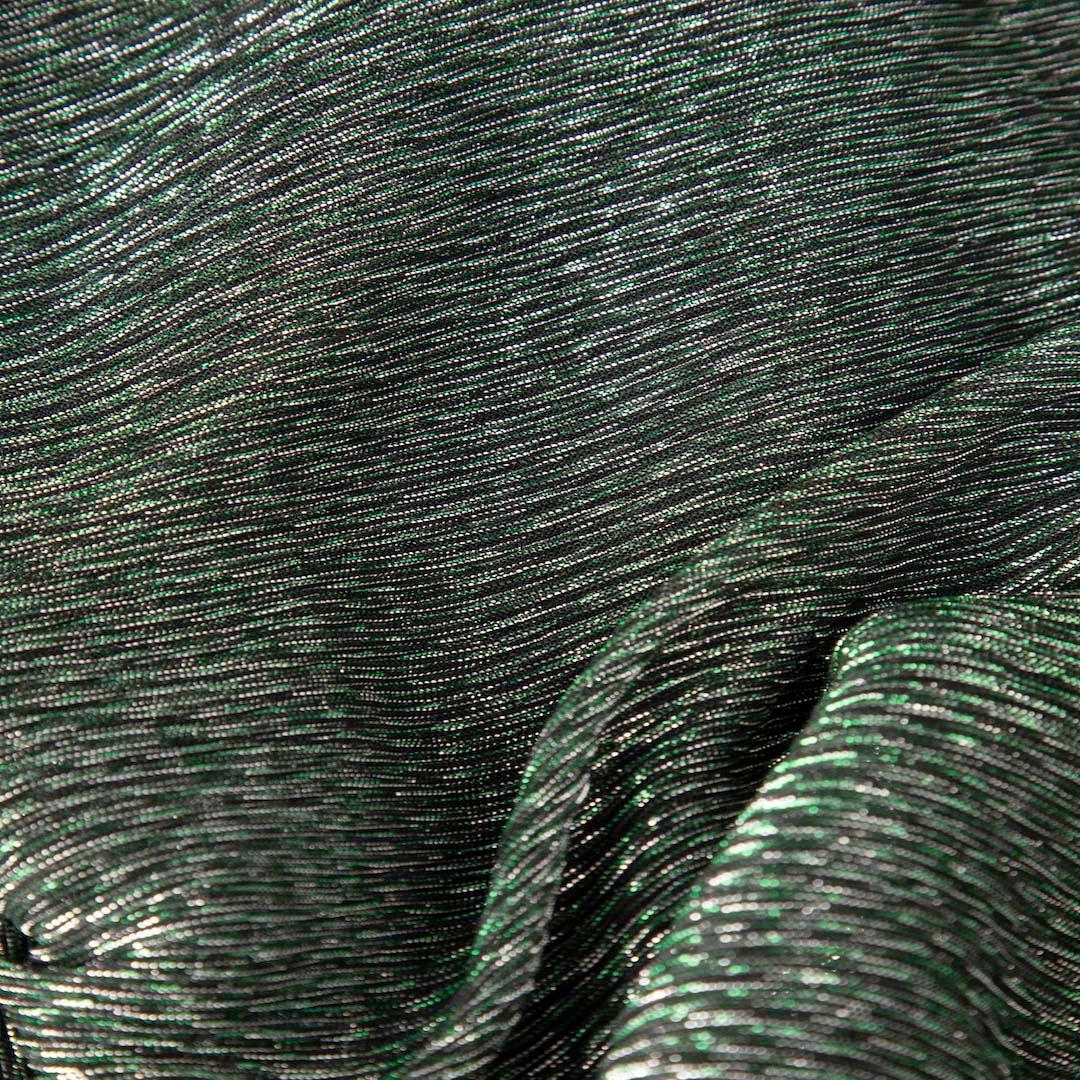 Maje Green Metallic V-Neck Dress Size L In Good Condition For Sale In London, GB