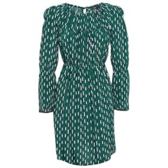 Maje Green Revalou Geometric Print Chiffon Short Dress M