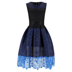 Vestido de cóctel Maje de punto de nido de abeja y guipur