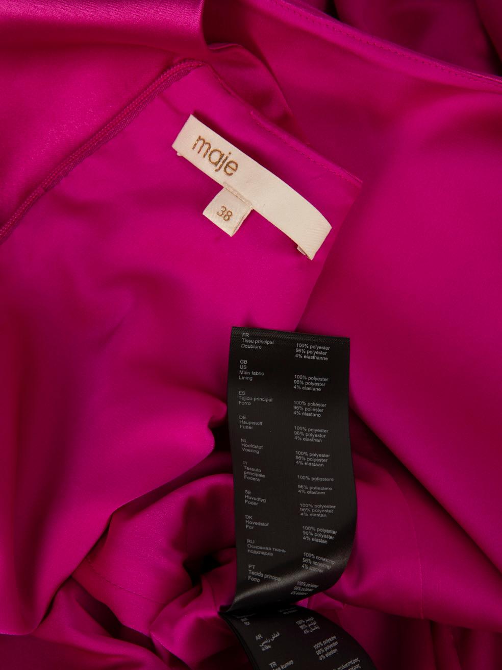 Maje Hot Pink Bubble Hem Mini Dress Size M For Sale 6