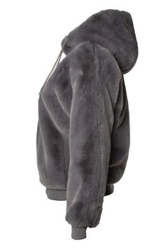 Maje, bomber in finta pelliccia grigio