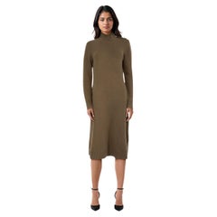 Maje Khaki Kaschmir Midikleid Größe S