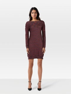 Maje Knielanges Strickkleid mit langen Ärmeln Größe M