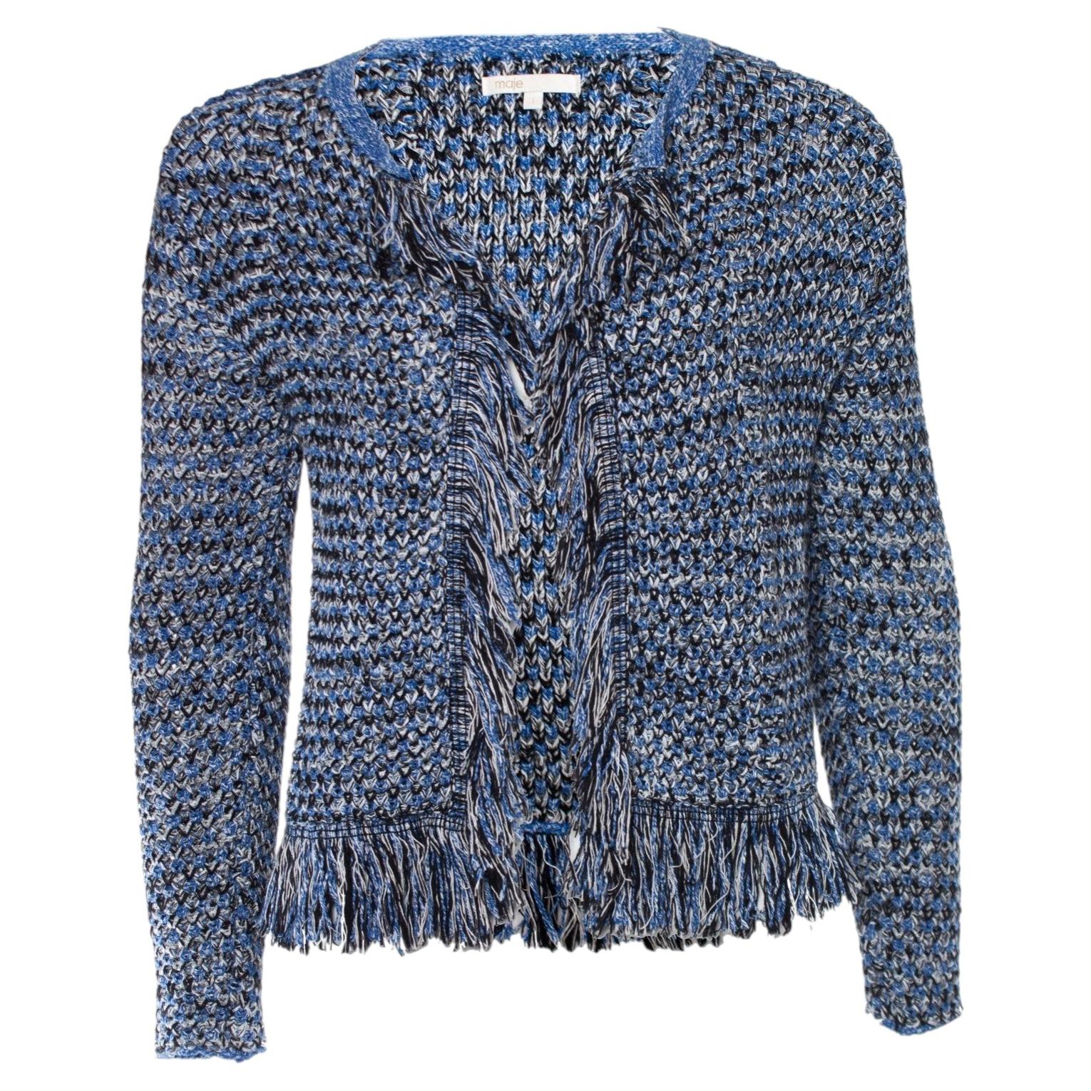 Maje, knitted fringe cardigan with lurex