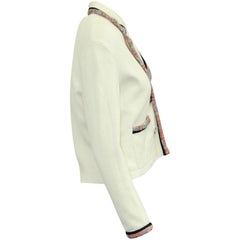 Maje Lock Knit Cardigan in White Cotton