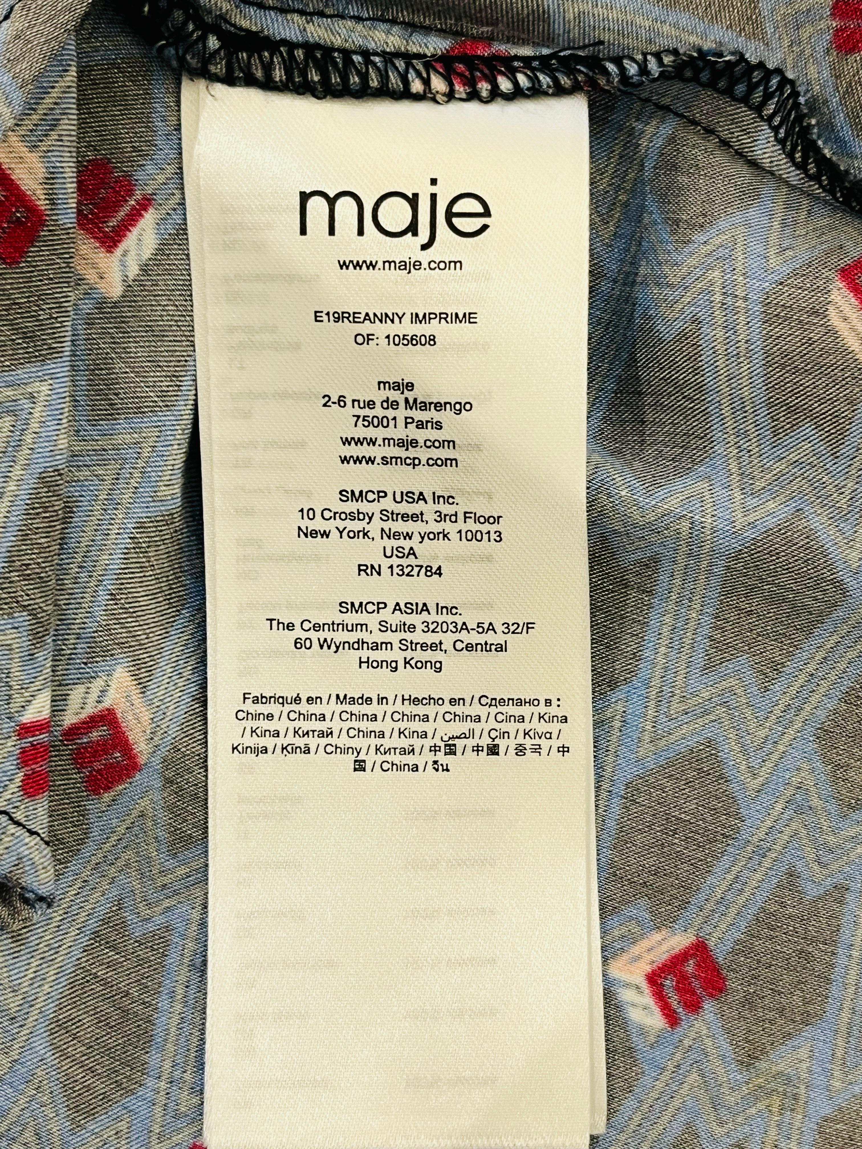 Maje Logo Pattern Wrap Dress For Sale 2