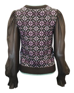 Maglione Maje Maely con stampa geometrica in lana nera