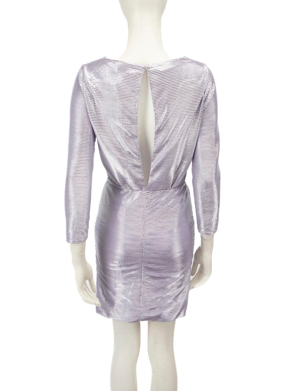 Gray Maje Metallic Purple Open Back Mini Dress Size M
