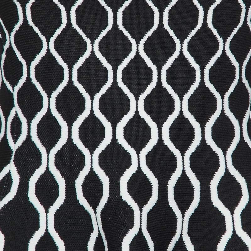 Black Maje Monochrome Jacquard Knit Mini Dress M For Sale
