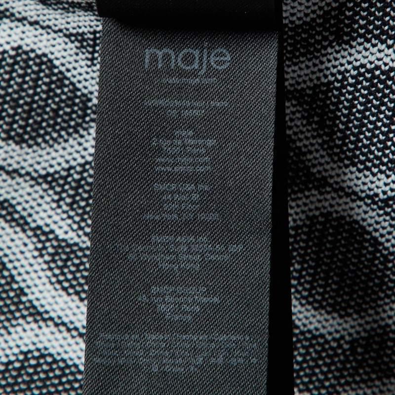 Maje Monochrome Jacquard Knit Mini Dress M For Sale 1