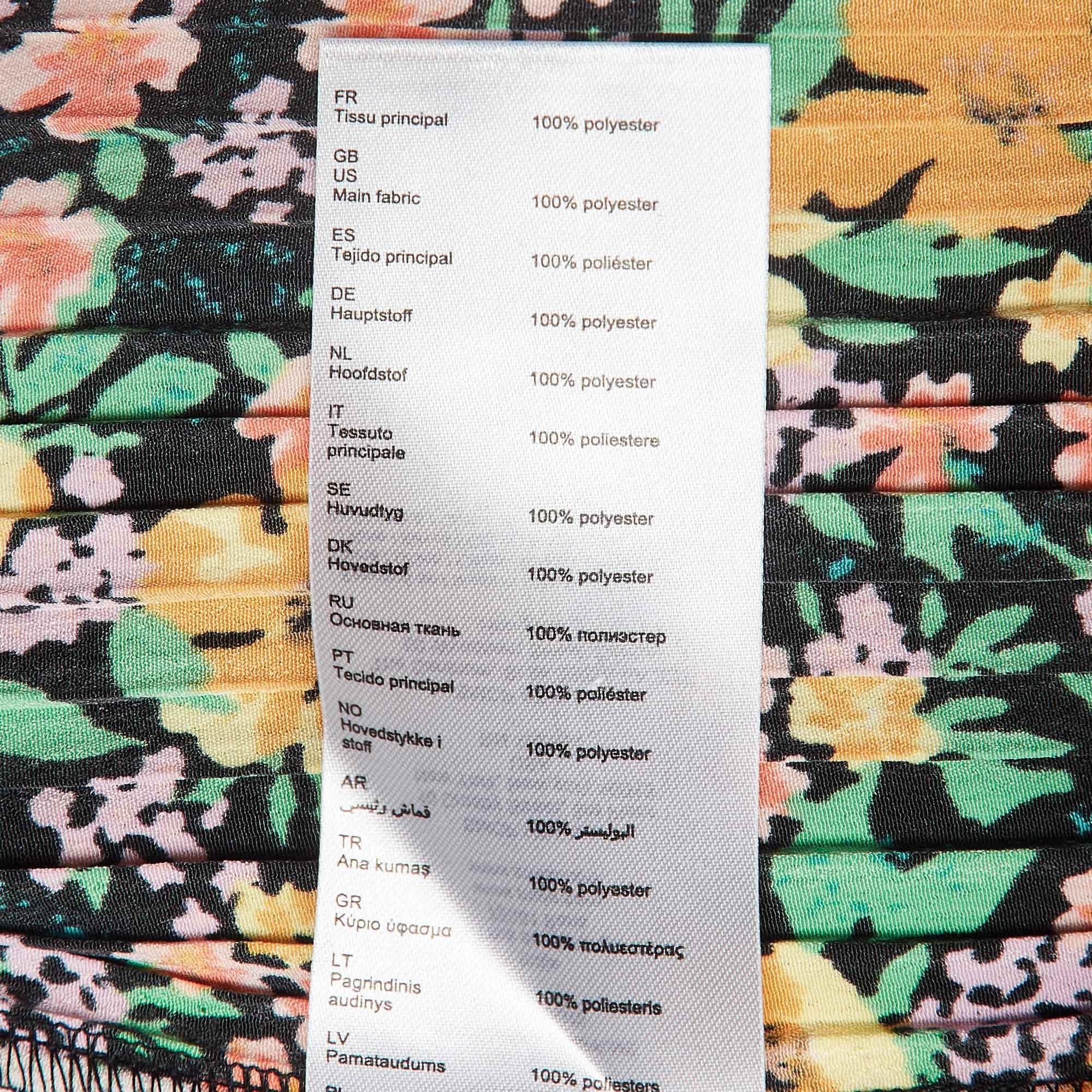 Maje Multicolor Floral Print Crepe Pleated Rockinie Dress XL 1