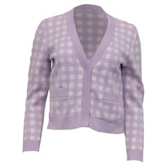 Cardigan a quadri Maje Mystyle in viscosa viola