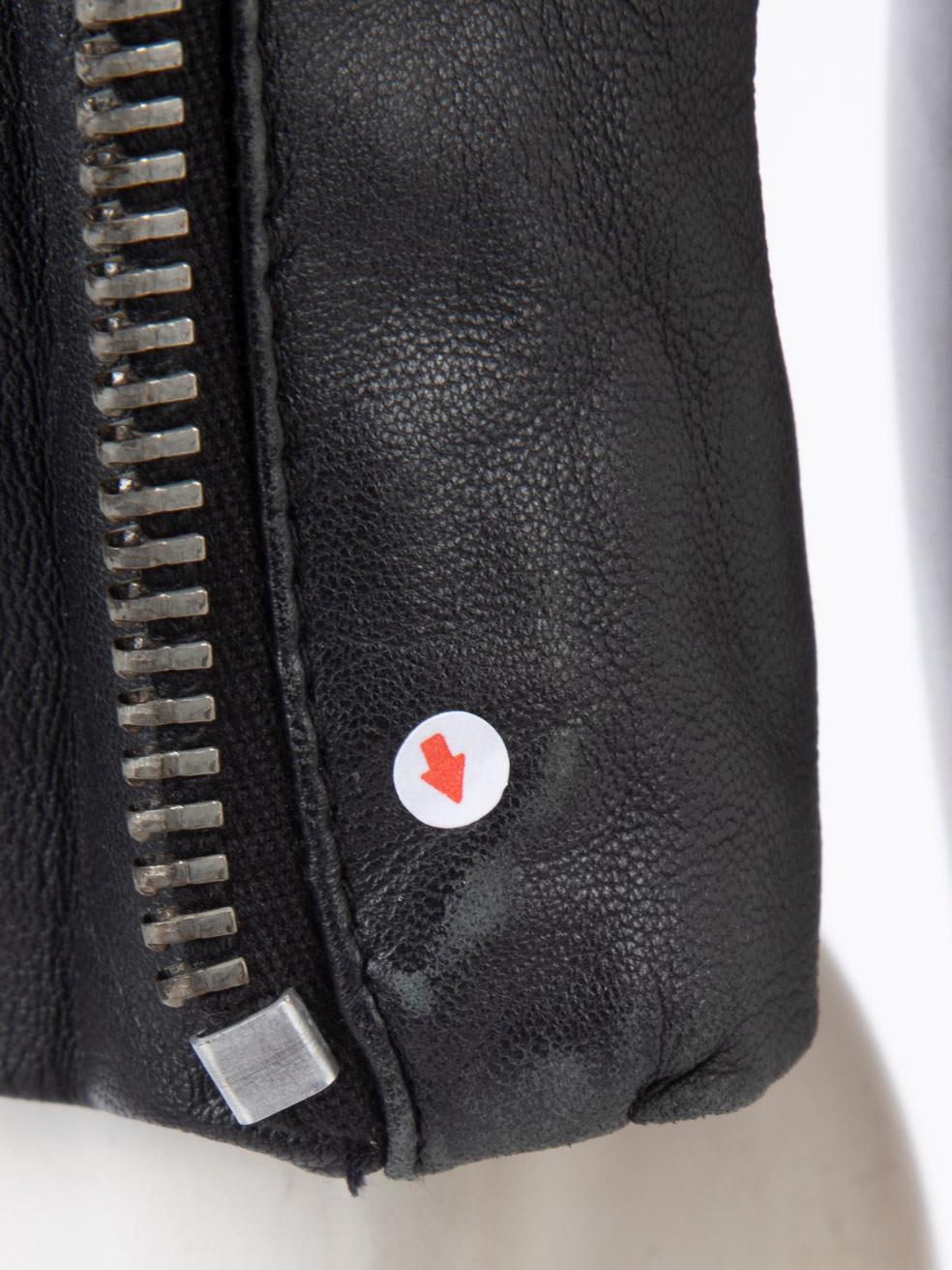 Maje - Giacca con zip in tweed e pelle nera e marina - taglia L.A. in vendita 1