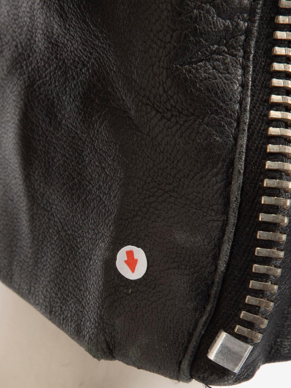 Maje - Giacca con zip in tweed e pelle nera e marina - taglia L.A. in vendita 2