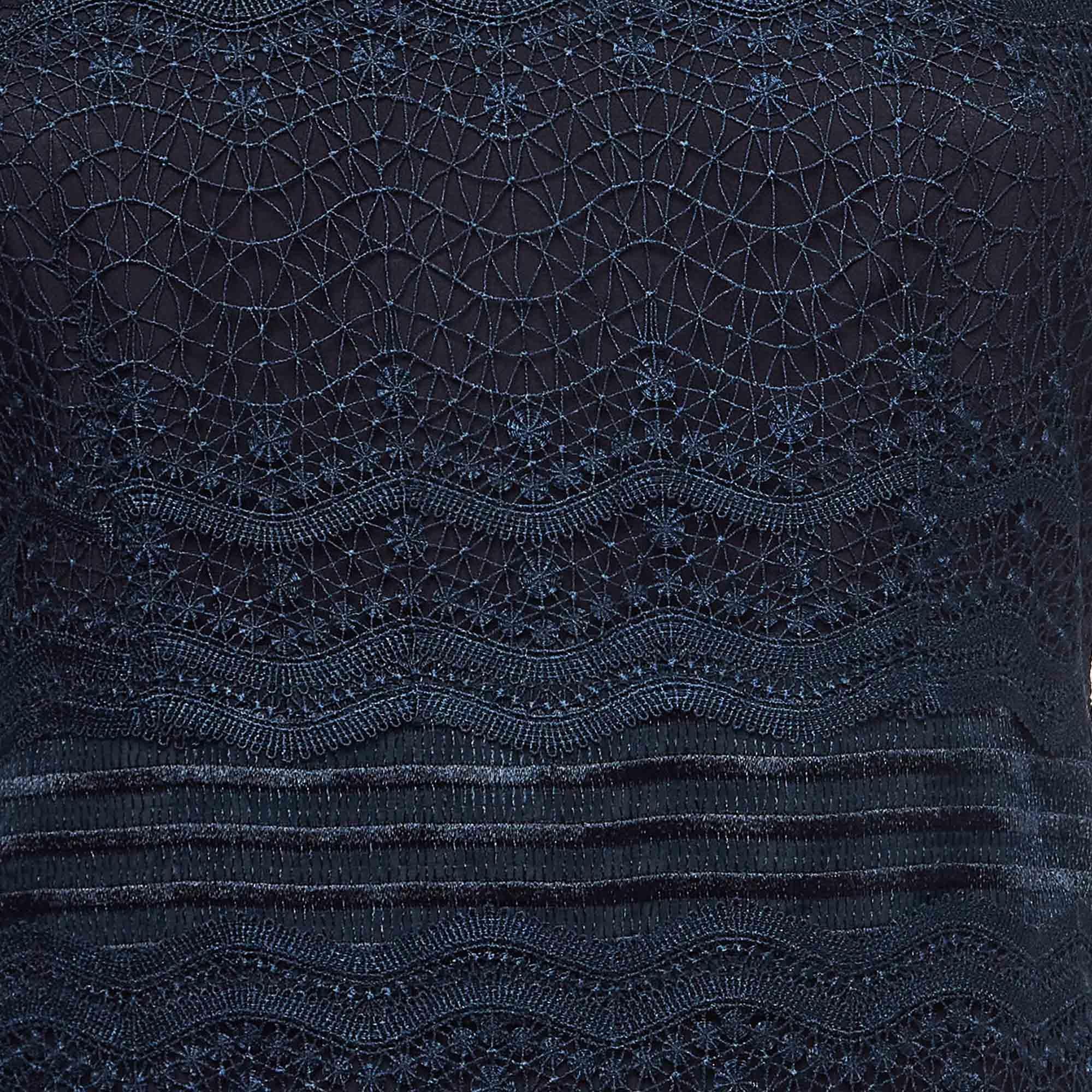 Black Maje Navy Lace Mini Dress S For Sale