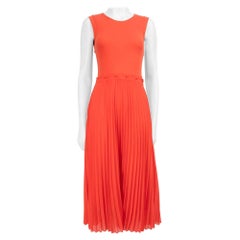 Maje Orange Pleated Maxi Dress Size S