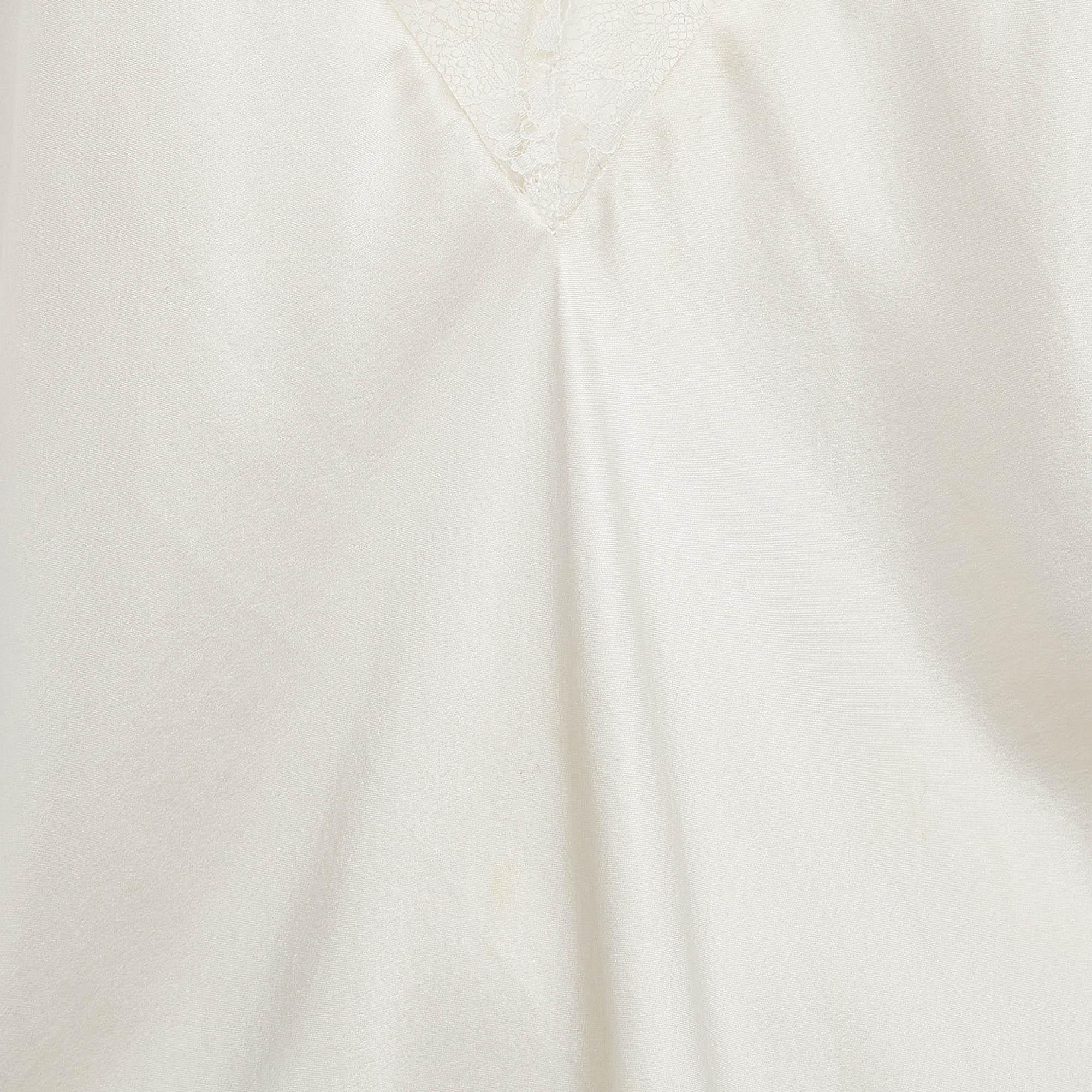 Maje Orange/Weißes Camisole-Top aus Krepp und Satin mit Spitzenbesatz, 2er-Set, M/L im Angebot 2