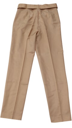 Pantaloni a vita alta con cintura Maje Panisse in cotone color pesca