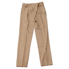 Pantaloni a vita alta con cintura Maje Panisse in cotone color pesca