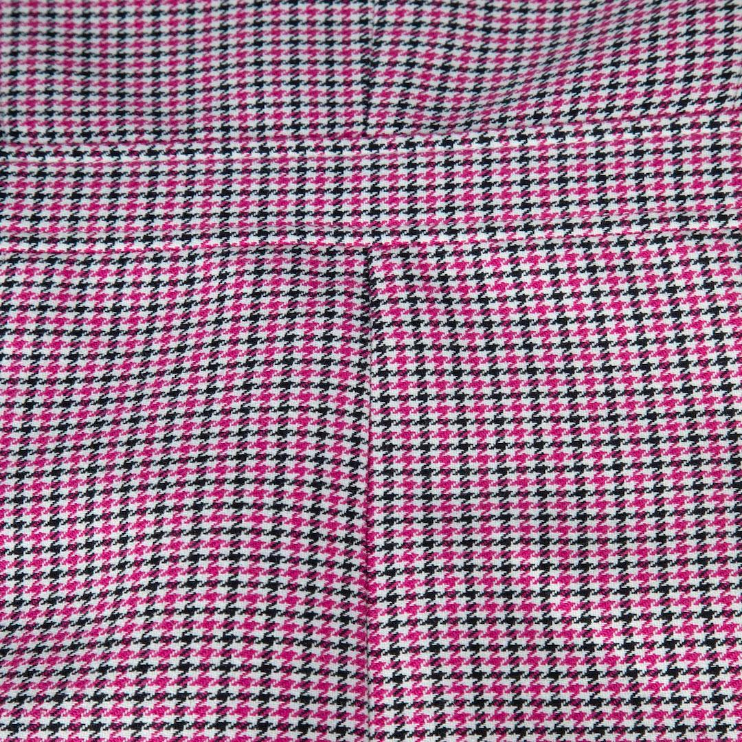 Maje Pink Houndstooth Button Down Dress Size L In Good Condition For Sale In London, GB