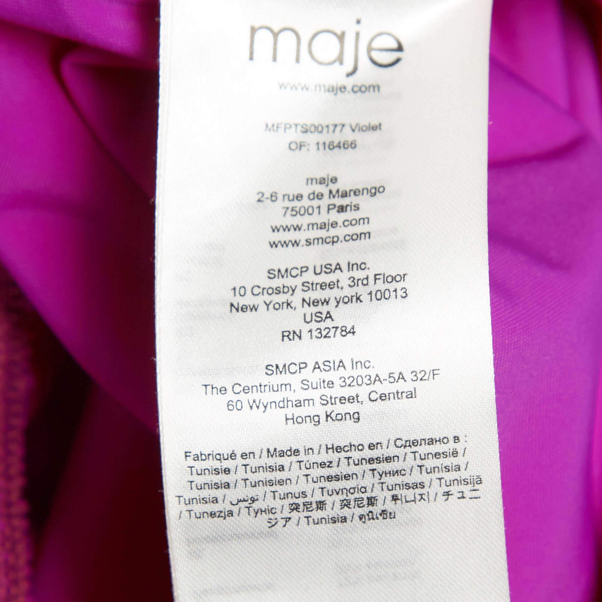 Maje Body Tilio en jersey rose à col plongeant L en vente 2