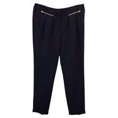 Pantaloni a pieghe Maje in acetato blu navy