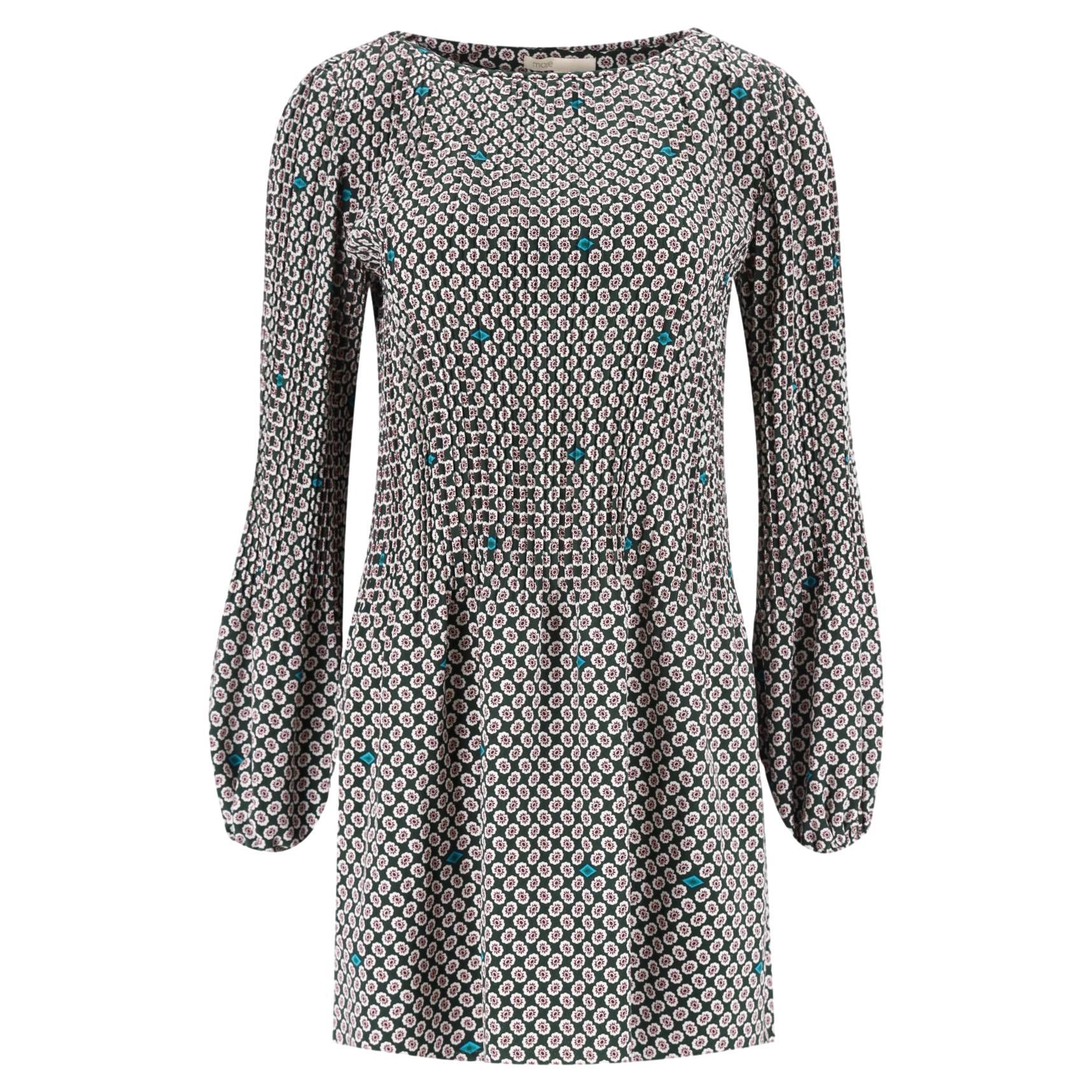Maje - Robe plissée imprimée en vente
