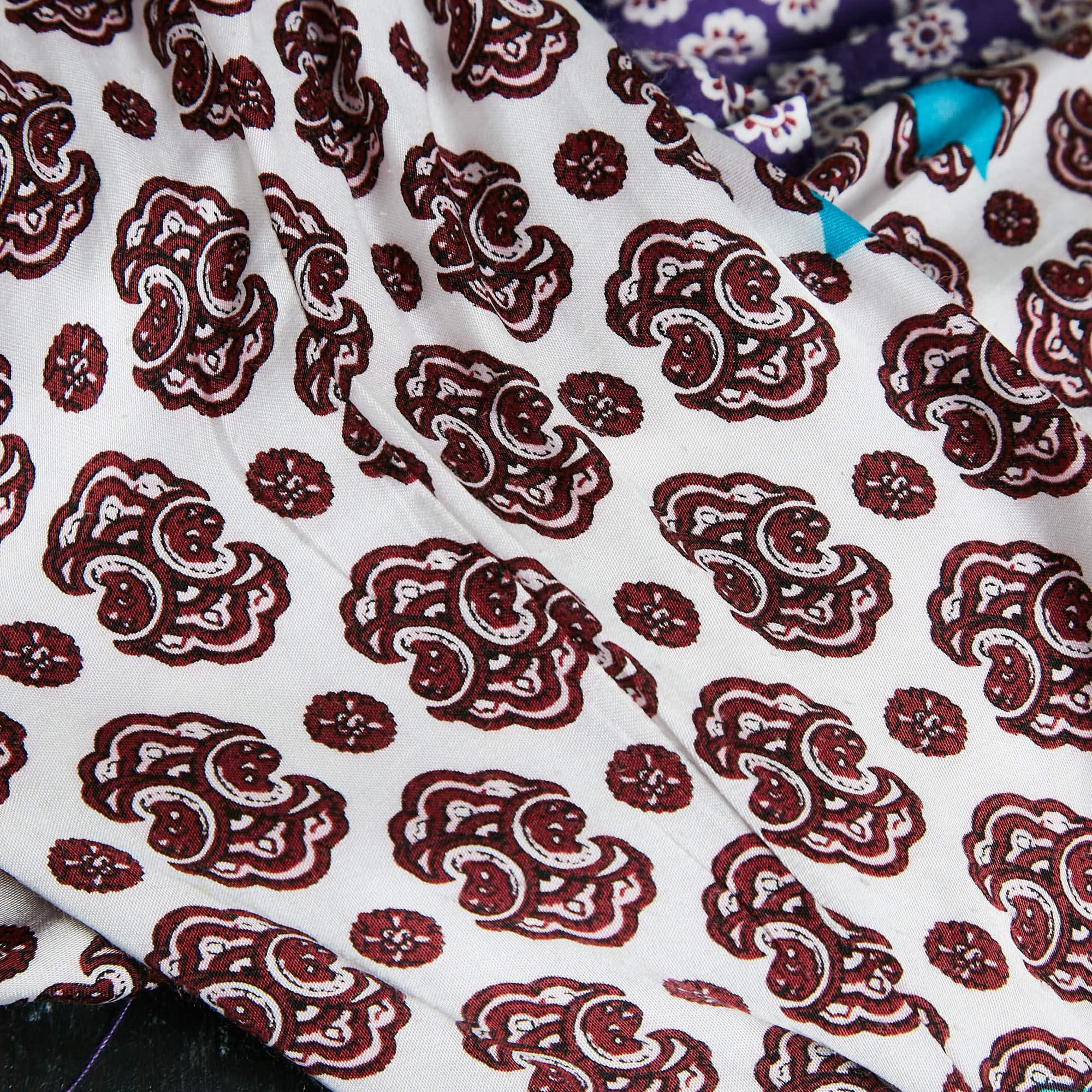 Maje - Mini robe en crêpe imprimé et boutonné sur le devant - Violet/Multicolore M État moyen - En vente à Dubai, Al Qouz 2