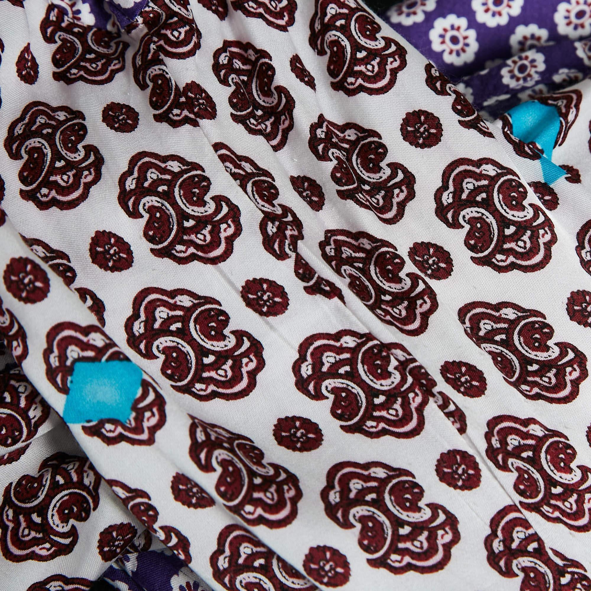 Maje - Mini robe en crêpe imprimé et boutonné sur le devant - Violet/Multicolore M Pour femmes en vente
