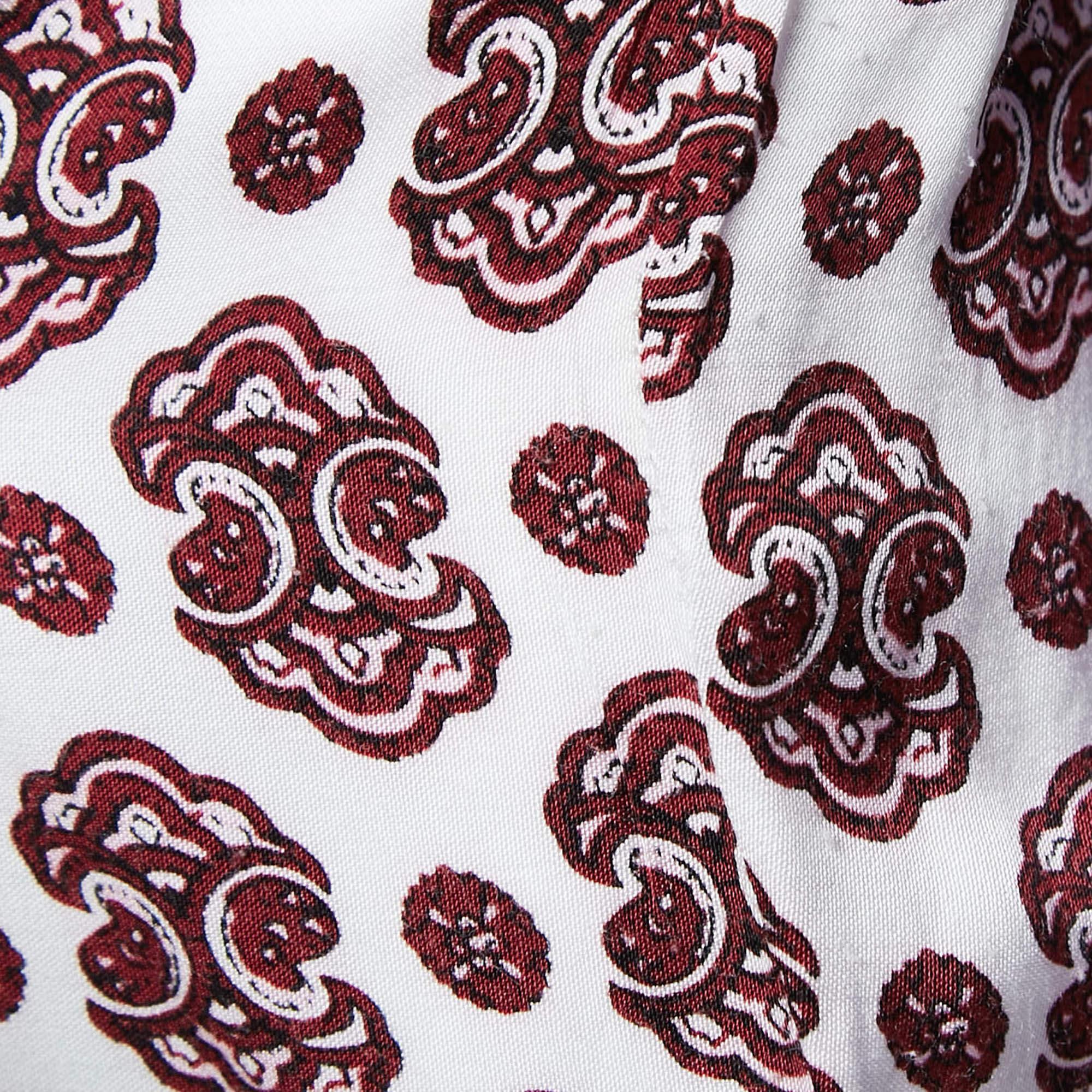 Maje - Mini robe en crêpe imprimé et boutonné sur le devant - Violet/Multicolore M en vente 2