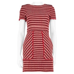 Maje Red Tweed Striped Mini Dress Size S