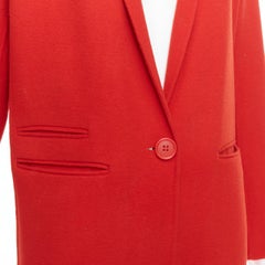 MAJE rotes Wollgemisch mit Revers und Taschen, langer Mantel, FR36 XS