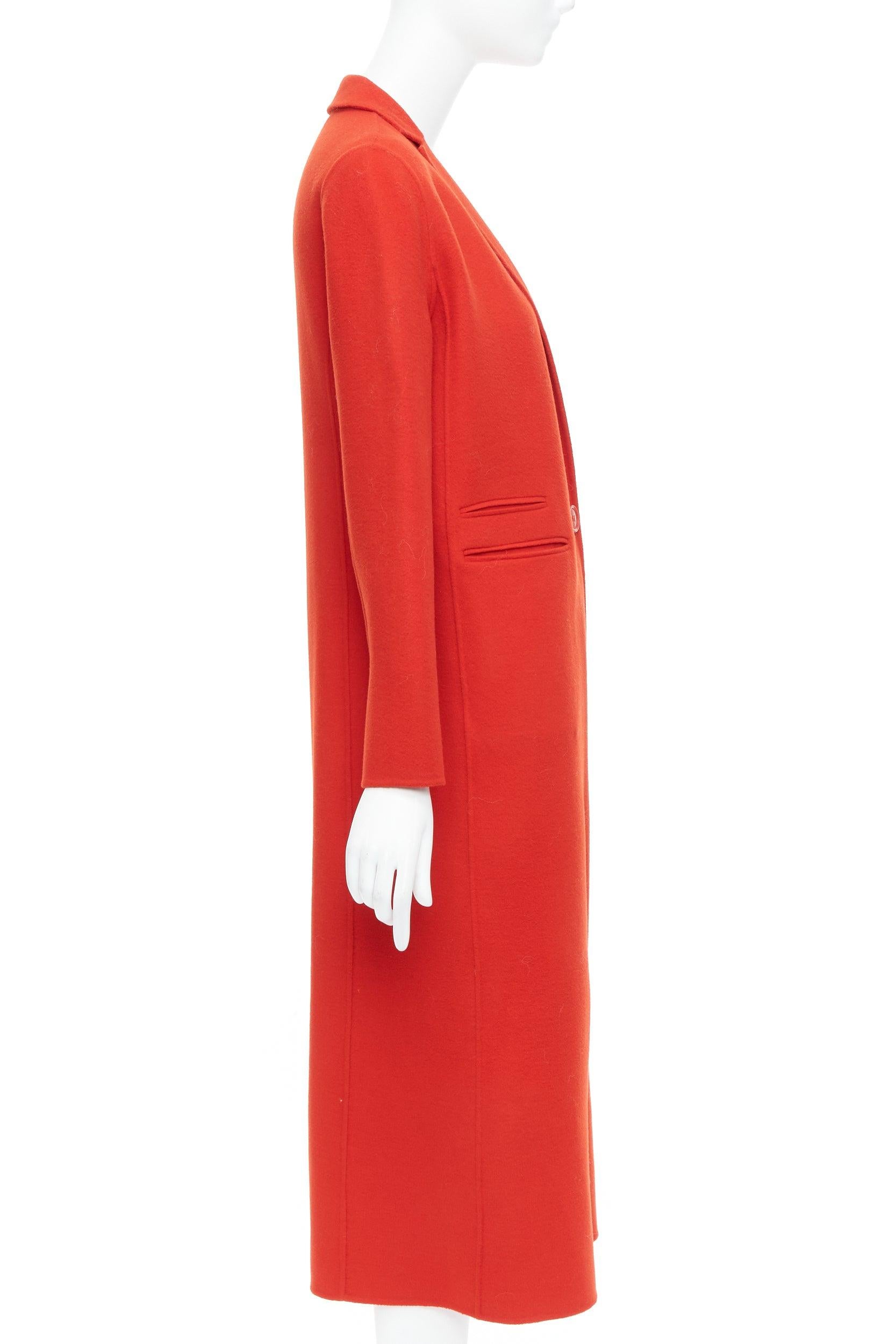 Maje rosso in misto lana con risvolto a punta e tasche, cappotto lungo FR36 XS In condizioni ottime in vendita a Hong Kong, NT