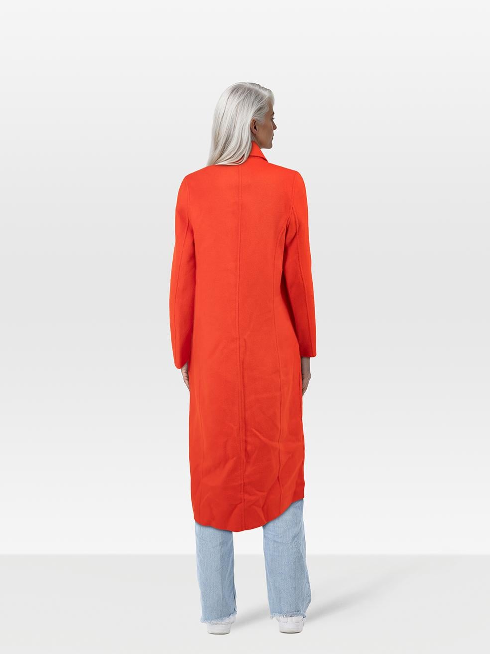 CONDITION is Very¬†Good. Hardly any visible wear to coat is evident on this used Maje designer resale item.
 
 
 
 Details
 
 
 Red
 
 Wool
 
 Coat
 
 Long length
 
 Single breasted
 
 Button up fastening
 
 2x Front pockets
 
 
 
 
 
 Made in