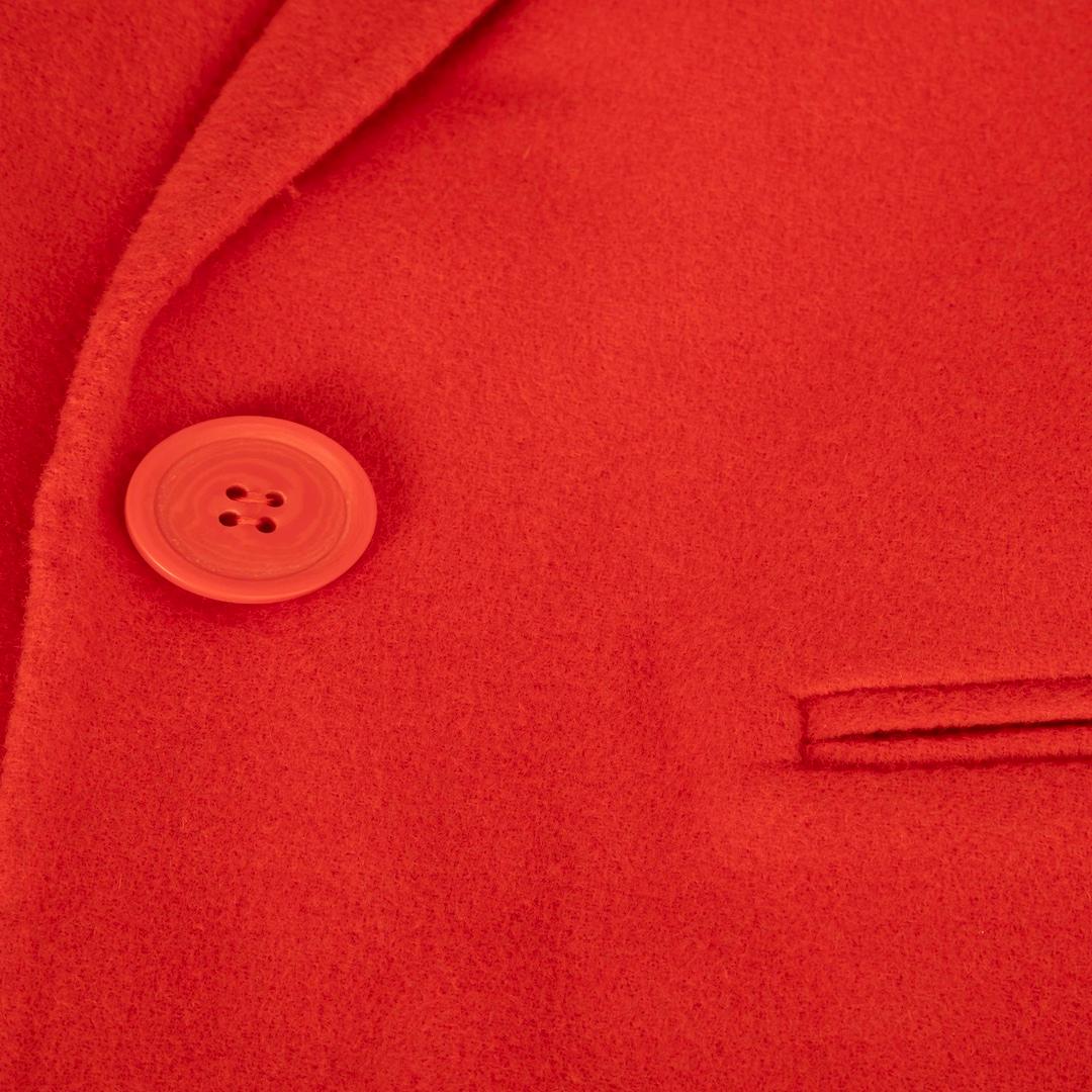Maje Red Wool Single Breasted Long Coat Size S In Good Condition For Sale In London, GB
