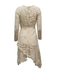 Maje Reto Asymmetric Star Print Midi Dress in Ivory Cupro