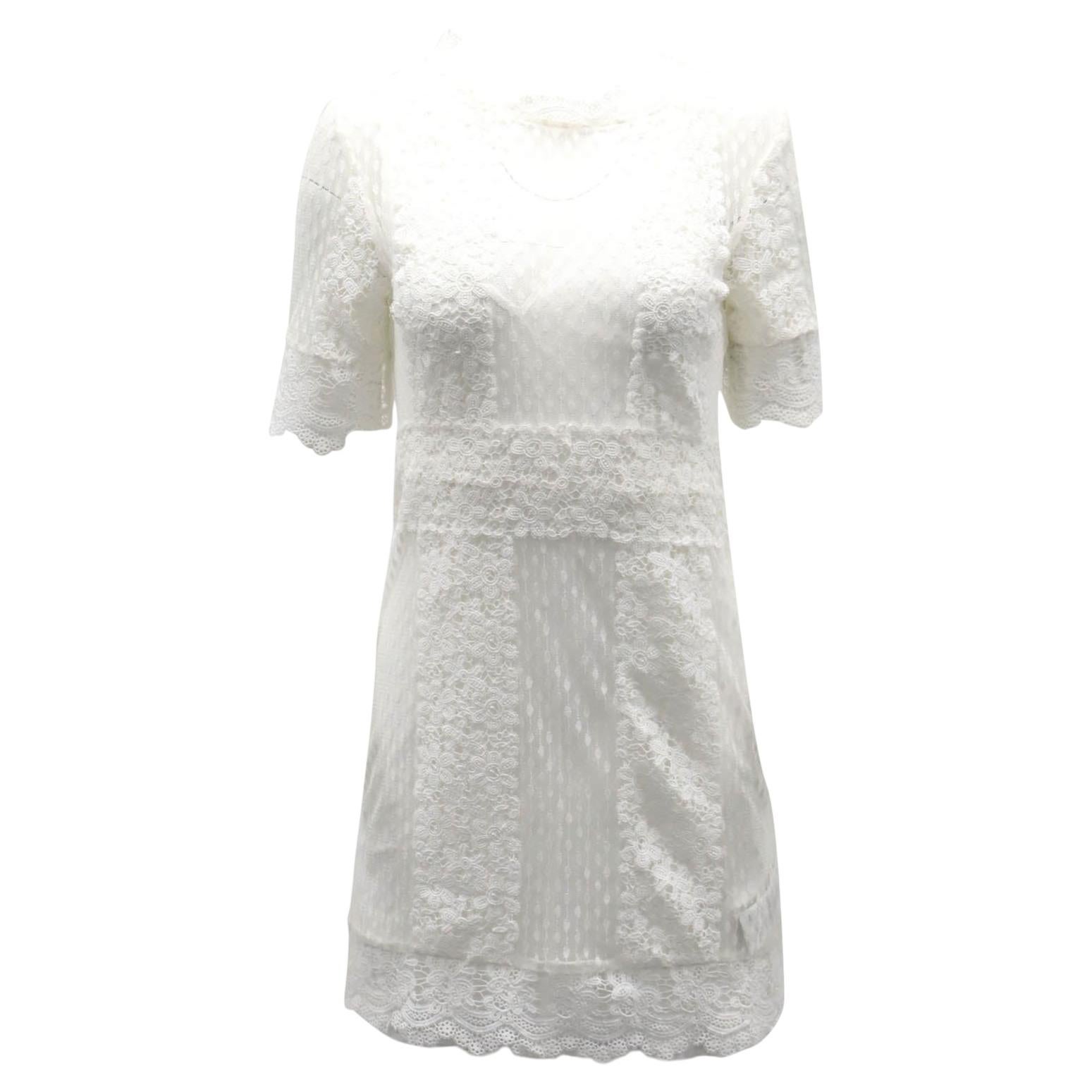 Robe en dentelle Maje Revanta, en polyester blanc en vente