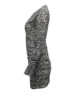 Maje Ribane Zebra-Print Mini Dress in Animal Print Viscose