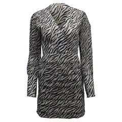 Maje Ribane Zebra-Print Mini Dress in Animal Print Viscose