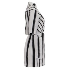 Abito camicia a righe con cintura di Maje Ronson in viscosa bianca