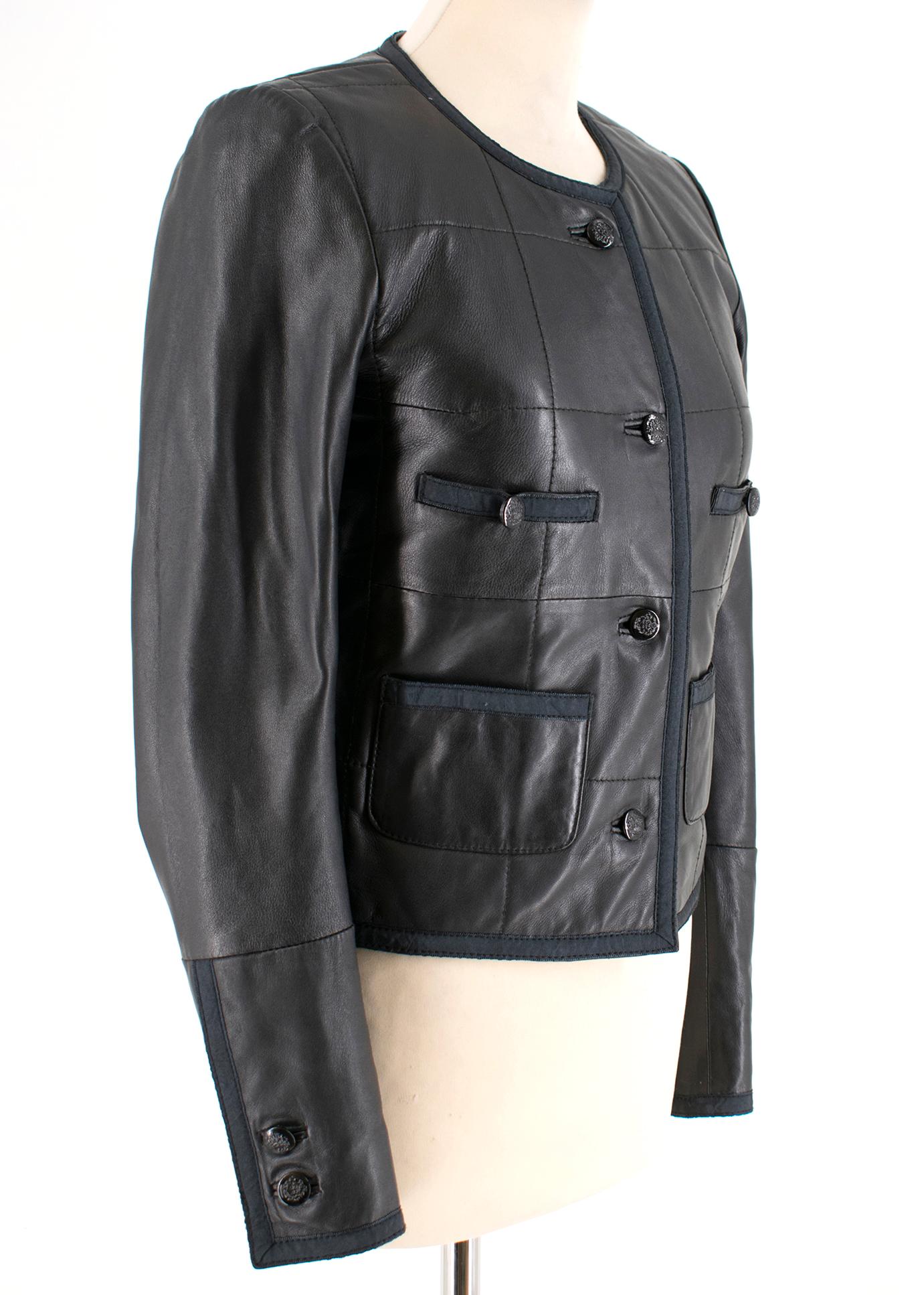 Maje Leather Textured Jacket with two pockets in the front and button fastening 

Please note, these items are pre-owned and may show signs of being stored even when unworn and unused. This is reflected within the significantly reduced price. Please