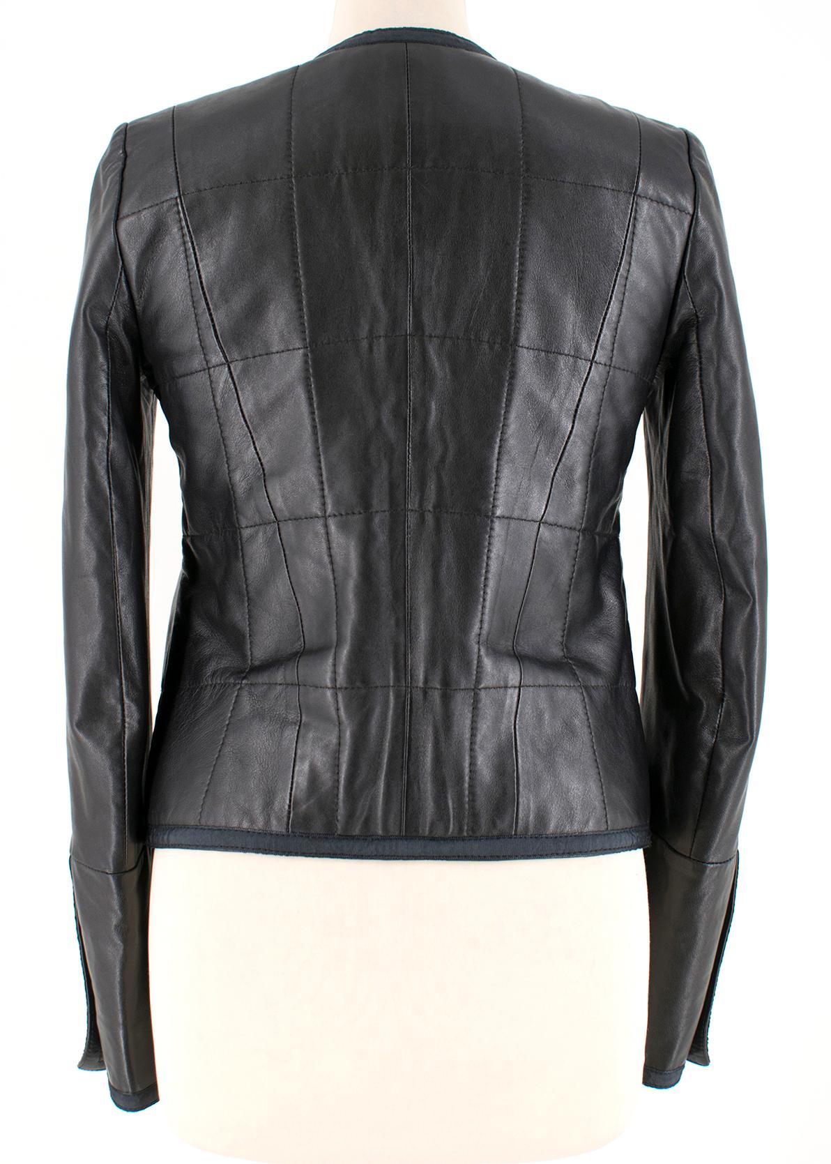 Black Maje Shannon Short Leather Jacket XS