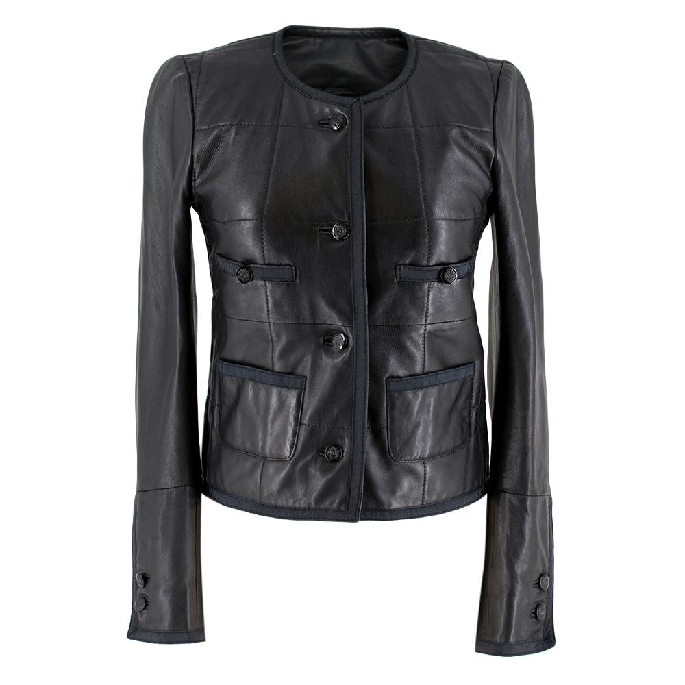 Maje Shannon Short Leather Jacket XS