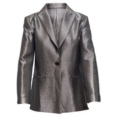 Maje Silver Pinstriped Blazer