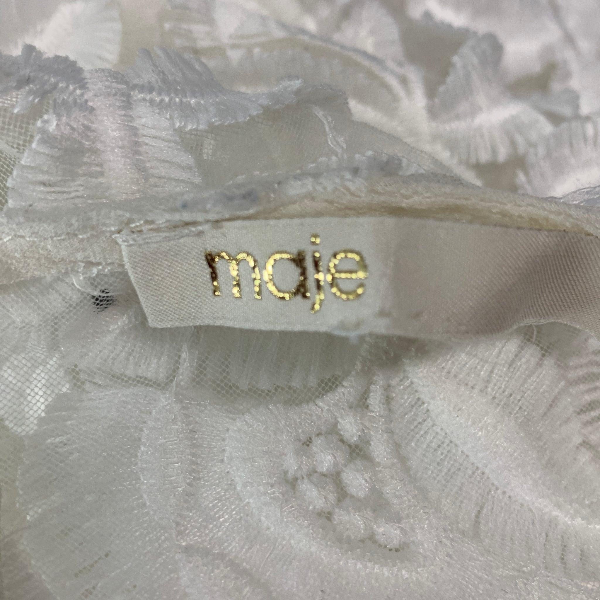 Haut de robe Raglan 3/4 en polyester mélangé blanc MAJE Taille M Pour femmes en vente