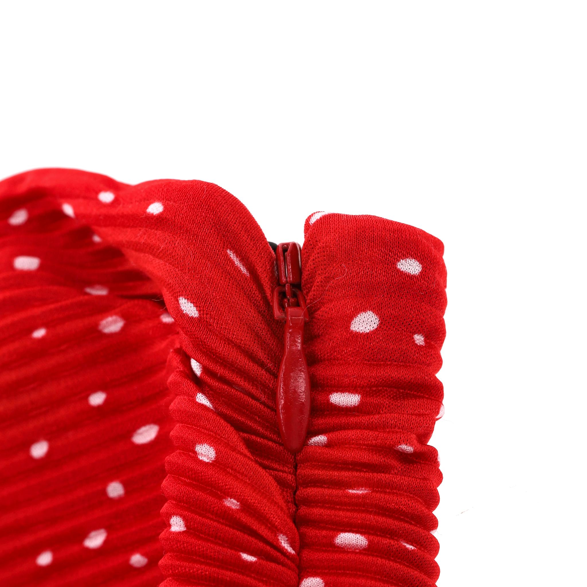 Maje Trägerloses gerüschtes Polka-Dot-Minikleid Damen im Angebot