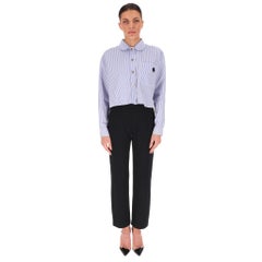 Maje Striped Cropped Cotton Shirt