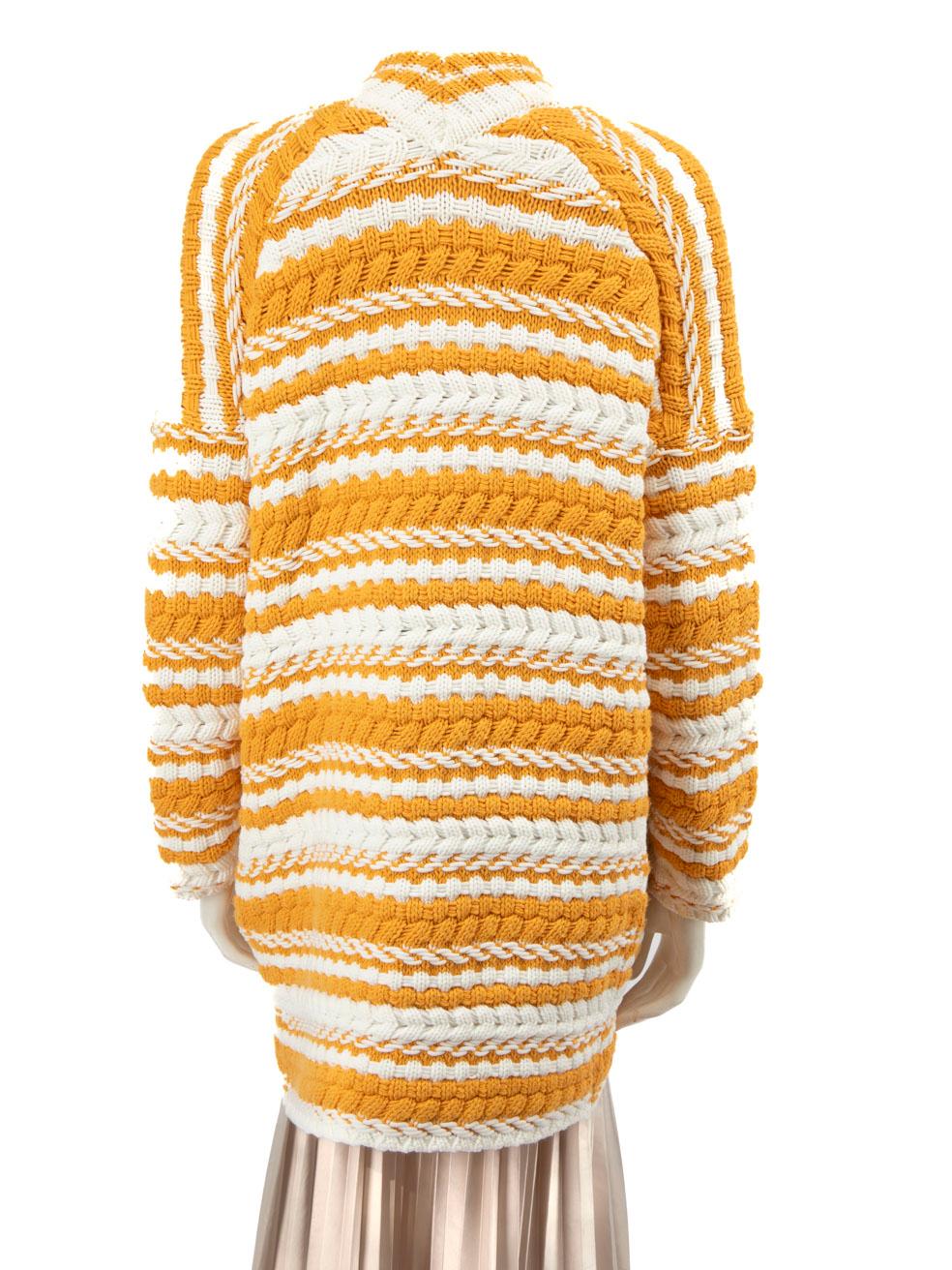 Blanc Maje Cardigan mi-long rayé Taille S en vente